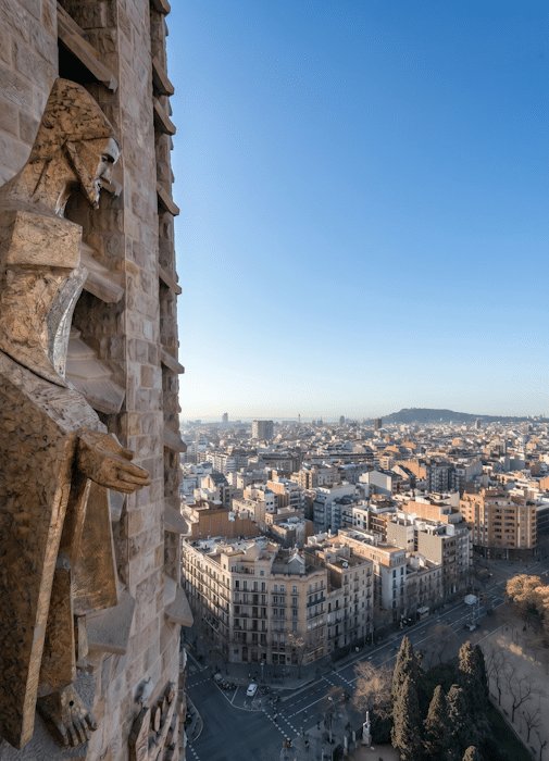 view from the Passion Tower of Sagrada Familia